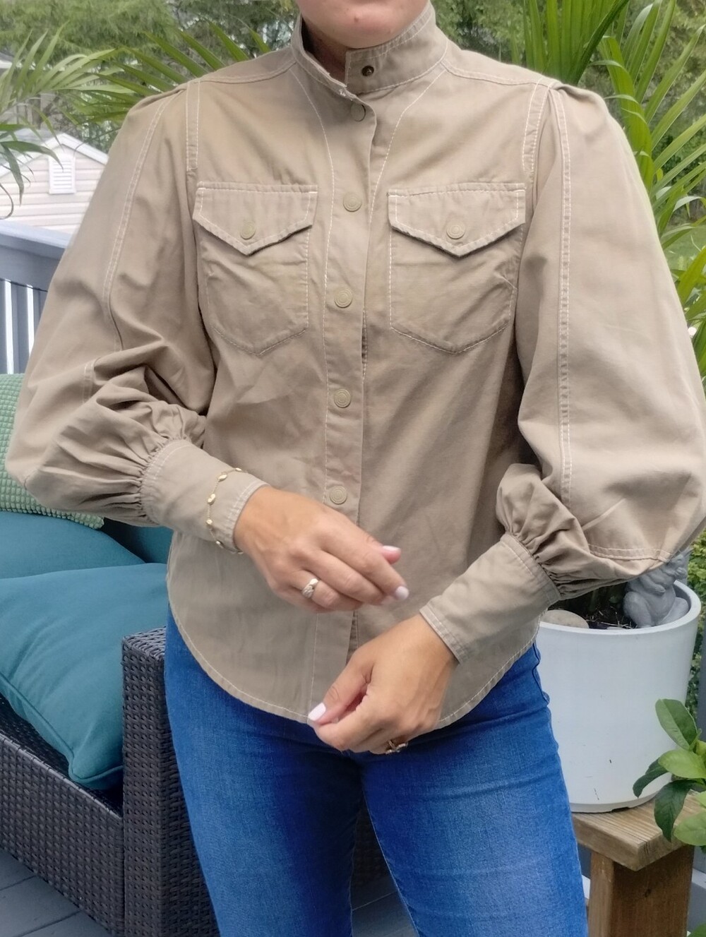 Zimmermann Khaki Button Down Shirt 0